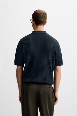 VERTICAL TEXTURED KNIT POLO SHIRT - Zara фото 3