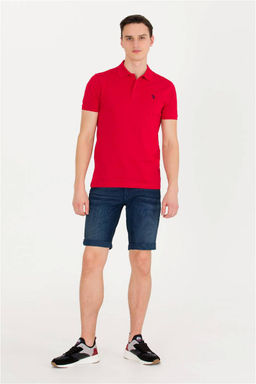 U. S. Polo Assn Мужская красная базовая футболка с воротником-поло - U.s. polo assn фото 10