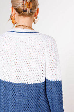 Джемпер KOKOdea 21-027 бело-синий  фото 5