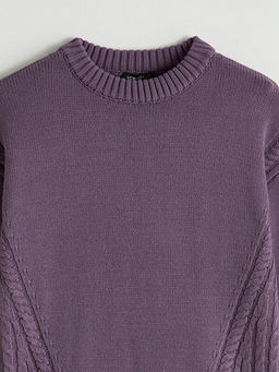 Bisiklet Yaka Kendinden Desenli Kad?n Triko Tunik