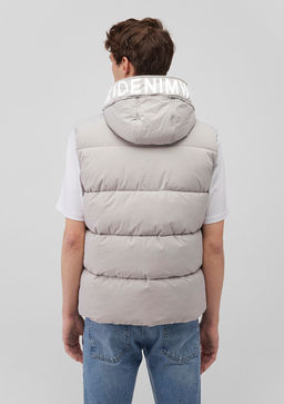 Kapusonlu Ac?k Gri Sisme Yelek - Mavi фото 7