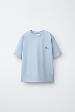 CAMISETA HEAVY WEIGHT TEXTO / Azul cielo - Zara фото 4