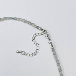 Бусы-Чокер из Лабрадора и Аквамарина 40 см +