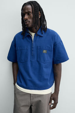 POLO BOXY FIT LAVADO / Azul?n - Zara фото 6
