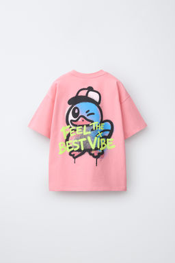 CAMISETA ESTAMPADO GRAFFITI / Rosa