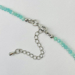 Колье из Амазонита и Жемчуга 38 см +