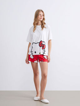 Hello Kitty Bask?l? Kad?n ?ortlu Pijama Tak?m?