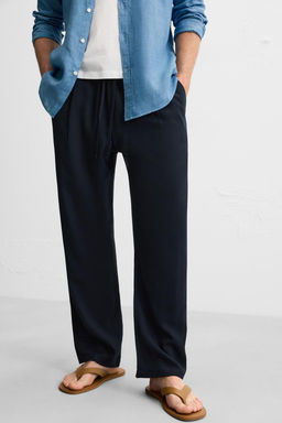RELAXED FIT LYOCELL TROUSERS - Zara фото 6