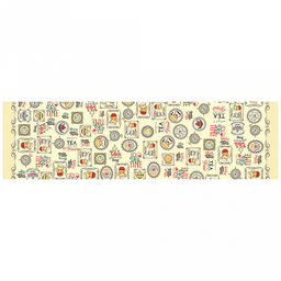 Скатерть-дорожка на стол 145х50см "Чаепитие", рогожка (хлопок 100%) 171г/м2, упаковка классическая, пакет ПВХ 28х41см, "Домашняя мода" (Россия)