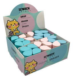 Цена за 2 шт. Ластик LOREX KIDS FIGURE DROP термопласт. резина 27х20х50 мм фигурный ассорти мягкий индив.штрих-код