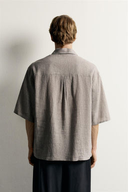 CAMISA POLO RELAXED FIT LINO - ALGOD?N / Gris vigor? - Zara фото 3