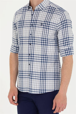 U. S. Polo Assn Мужская темно-синяя рубашка в шотландскую клетку - U.s. polo assn фото 13