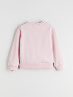 Bisiklet Yaka Bask?l? K?z ?ocuk Sweatshirt