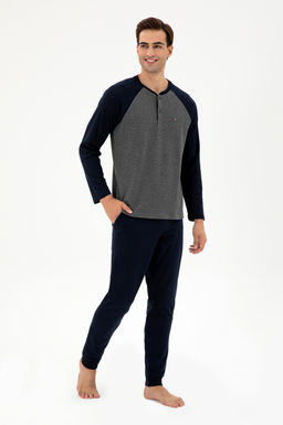 Мужской пижамный комплект антрацитового меланжевого цвета