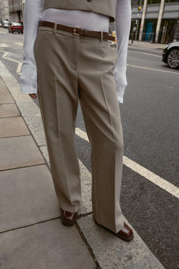 CHECK TROUSERS WITH BELT - Zara фото 2