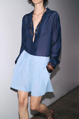 100% LINEN SHORTS ZW COLLECTION - Zara фото 2