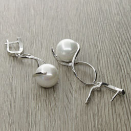 Серьги Гелена майорка белая - Agat77 фото 2