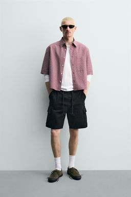 BERMUDA CARGO RELAXED FIT LAVADO / Negro