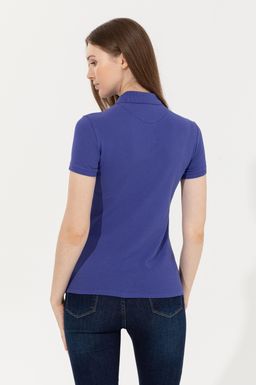 Женская синяя футболка с воротником поло Basic - U.s. polo assn фото 5