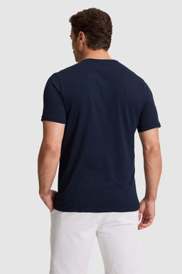 Erkek Lacivert Regular Fit Bisiklet YakaTi__rt
