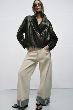 CHAQUETA EFECTO PIEL ZW COLLECTION / Gris
