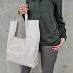 Женская мягкая кожаная сумка шоппер 0054-14 - Cidirro фото 4