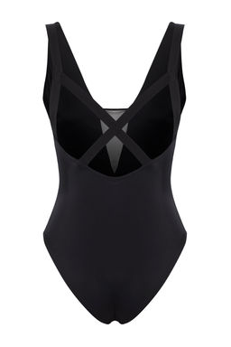 TRENDYOLMILLA Siyah V Yaka Mesh Detayl? Brazilian Mayo TBESS25MA00005 фото 7