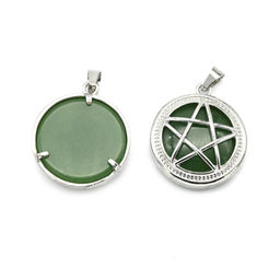 Кулон Звезда 27*27мм из авантюрина зеленого