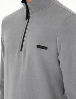 Gri Regular Fit Yar_m Fermuarl_ Polar Sweatshirt - Pierre cardin фото 7