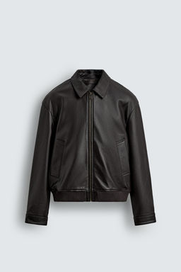 AARON LEVINE X ZARA LEATHER BOMBER JACKET  фото 5