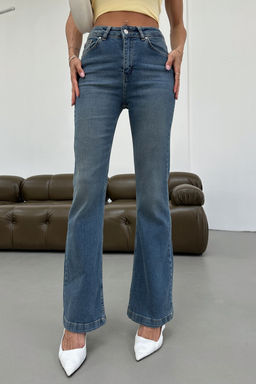 Antrasit Yuksek Bel Ispanyol Paca Flare Jeans TWOAW26JE00050 - Trendyolmilla фото 7