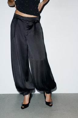 SATIN BALLOON TROUSERS WITH PLEATS - Zara фото 5