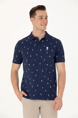 U. S. Polo Assn / Мужская темно-синяя футболка с воротником-поло - U.s. polo assn фото 10