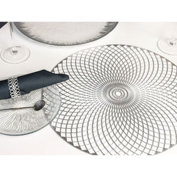 Набор салфеток сервировочных на стол Доляна Вира, 4 шт, d=38 см, цвет серебряный  фото 16