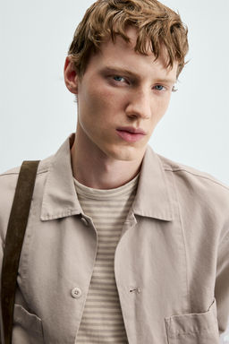 SOBRECAMISA REGULAR FIT / Beige claro - Zara фото 6
