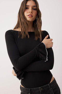 Siyah Kay?k Yaka Orme Body TPRAW26BD00025 - Trendyolmilla фото 2