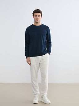 Bisiklet Yaka Bask?l? Erkek Sweatshirt