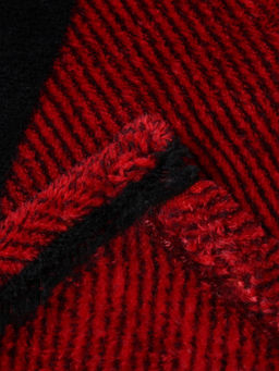 Плед Этель. Клетка чёрно-красный, 180?200 см, корал-флис 220 г/м?