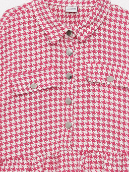 G?mlek Yaka Kazaya?? Desenli Uzun Kollu K?z ?ocuk Elbise