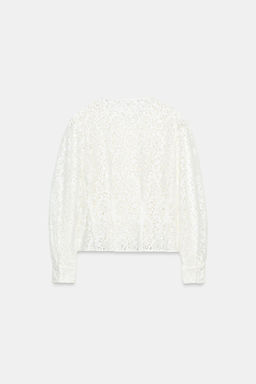 CHAQUETA CRUZADA ENCAJE / Blanco - Zara фото 3