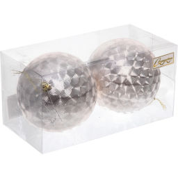 Цена за 2шт. Новогодние шары 10 см (набор 2шт) "Мягкое сияние", Шампань