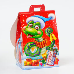 Цена за 5 шт. Подарочная коробка Новогодняя Домик Сладкая парочка с анимацией 12?8.5?17.5 см - Simaland фото 3