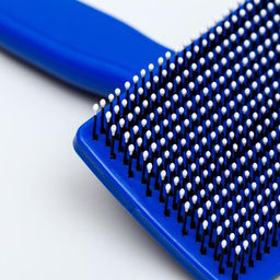 Пуходерка пластиковая мягкая с закругленными зубьями, средняя, 9 х 15,5 см, синяя - Пижон фото 7