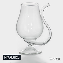 Бокал для вина Magistro «Forma. Пантера», 300 мл, с трубочкой, стекло, прозрачный