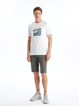 Slim Fit Gabardin Erkek Bermuda ?ort
