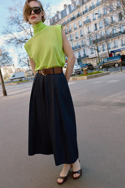 PANTAL?N CULOTTE CINTUR?N / Marino - Zara фото 5