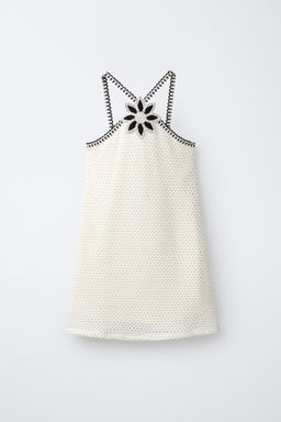 VESTIDO PUNTO CROCHET FLOR / Crudo - Zara фото 3