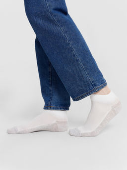 Цена за 5 пар! Носки мужские белые с меланжевым следом