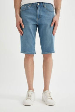 Slim Fit Dar Kesim Jean Bermuda Sort