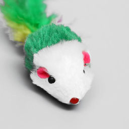 Цена за 2 шт. Набор игрушек для кошек: мышь 5 см, шарик с бубенчиком 3.8 см, цвет МИКС